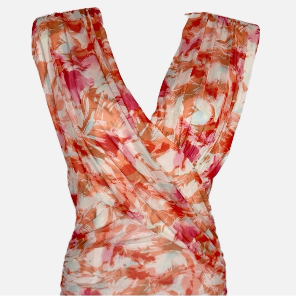BCBG Vibrant Pink and Orange Mini Dress - Picture 12 of 15